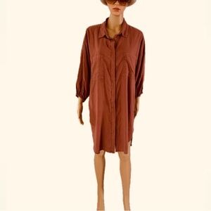 Young Fabulous & Broke Rust Long Sleeve Dress